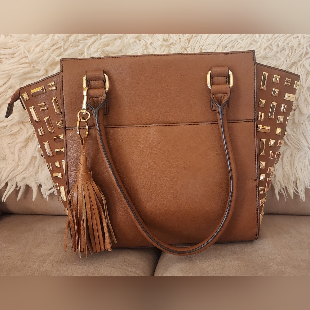 Giani Bernini Brown Gold Studded Handbag